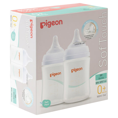 Pigeon Softouch Pp Bt 0+m 160ml Twin Pk