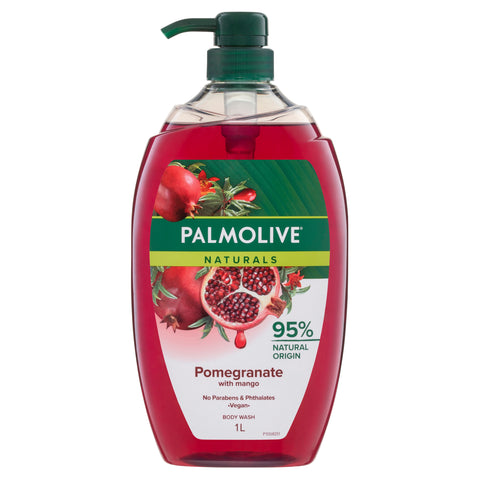 Palmolive Naturals Pomegranate & Mango Invigorating Body Wash Dermatologically tested 1L