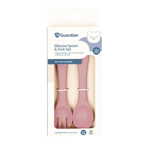 Guardian Silicone Spoon & Fork Set Dust Berry