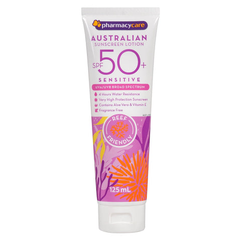 Pharmacy Care Sunscreen Lotion Sensitive SPF50 Plus 125mL