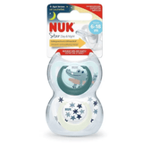 NUK Star Day & Night Silicone Soother 6-18 months 2 Pack Assorted