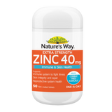 Nature's Way Extra Strength Zinc 40mg 50 Tablets