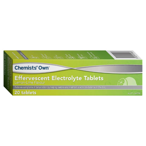 Chemists' Own Effervescent Electrolyte Tablets Lemon Lime 20 Pack