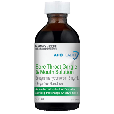 Apohealth Sore Throat Gargle & Mouth Solution 500ml