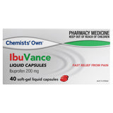 Chemists’ Own IbuVance Ibuprofen 200mg 40 Liquid Capsules