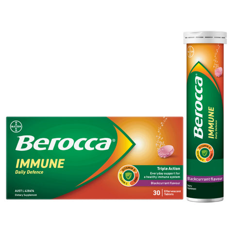 Berocca Immune Daily Defence Blackcurrant 30 Effervescent Tablets