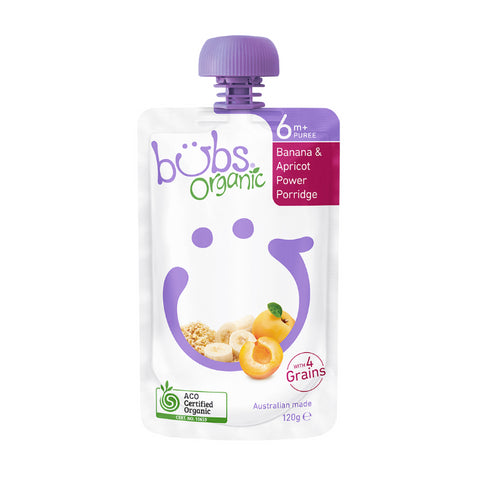 Bubs Organic Banana & Apricot Power Porridge 6 Months+ 120g