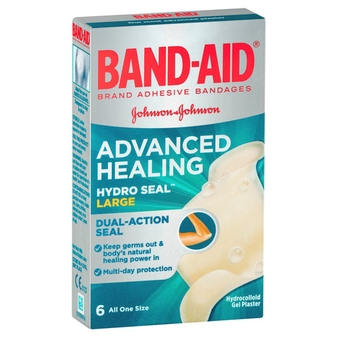 Band-aid Advanced Healing Hydro Seal Gel Plasters Large 6 Pack