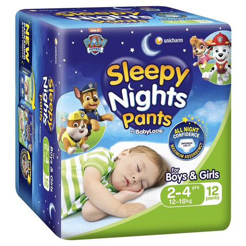 Babylove Sleepy Nights 2-4 Years Overnight Pants 12 Pack