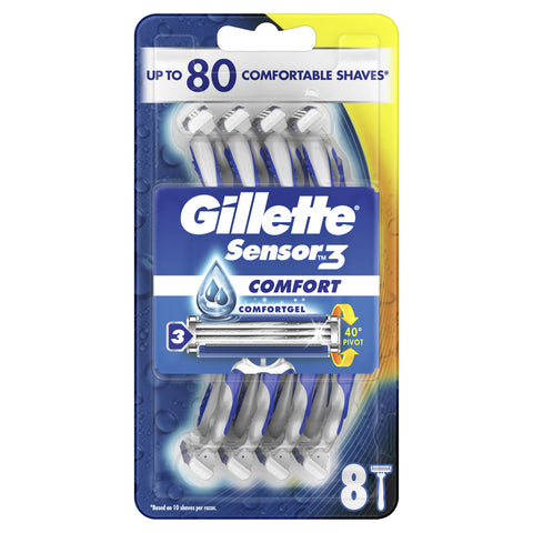 Gillette Sensor3 Comfort 8pk Disposable Razors