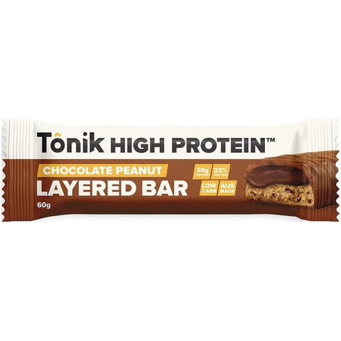 Tonik Nutrition Protein Bar Chocolate Peanut 50g Pack of 12