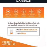 Buderim Ginger Ginger Refresher No Sugar Cordial 750ml