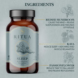 RITUA SLEEP Reishi Mushroom Passionflower Kava 60 Caps