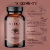 RITUA STRESS Saffron Ashwagandha LemonBalm Reishi 60 Caps