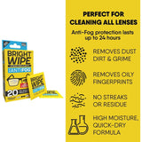 BrightWipe Lens Cleaning Antifog Wipes 20 Pack