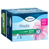 Tena InstaDry Long Length Pads 8 Pack