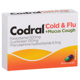 Codral Cold & Flu + Mucus Cough 16 Capsules