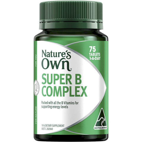 Nature's Own Super Vitamin B Complex With Biotin B3 B6 + B12 75 Tablets