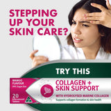 Nature's Own Magnesium + Skin Support Effervescent with Collagen, Biotin, Zinc & Vitamin C 20 Tablets