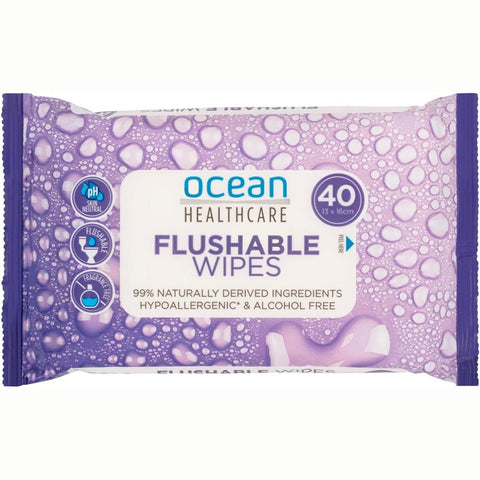 Ocean Healthcare Flushable Wipes 40 Pack