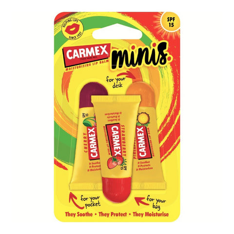 Carmex Mini Tubes Moisturising Lip Balm SPF15 3 Pack