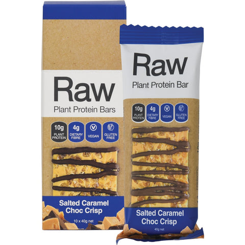 Amazonia Raw Protein Bar Salted Caramel Choc Crisp 40g Pack of 10