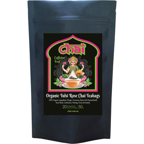 Chai Tea Organic Tulsi Rose Chai Tea Bags 20pk