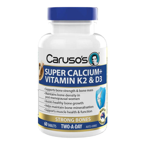 Caruso’s Super Calcium + Vitamin K2 & D3 60 Tablets