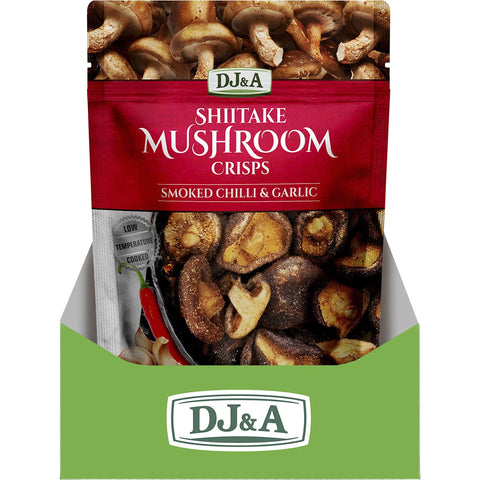 DJ&A Shiitake Mushroom Crisps Smoked Chilli & Garlic 12x30g