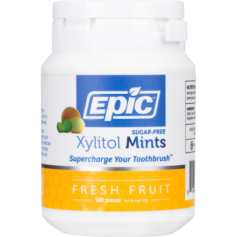 Epic Xylitol (Sugar-Free) Mints Fresh Fruit 180 Piece Tub