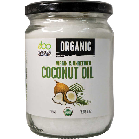 EVERY BIT ORGANIC Coconut Oil Virgin & Unrefined 500ml