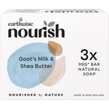 EARTHWISE NOURISH Natural Soap Bar Goat's Milk & Shea Butter 3x270g