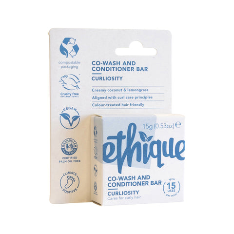 Ethique Bar Co-Wash and Conditioner Curliosity Cares For Curly Hair 15g