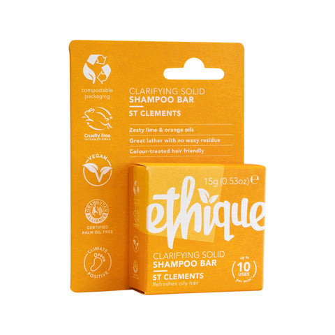 Ethique Bar Shampoo Clarifying Solid St Clements Refreshes Oily Hair 15g