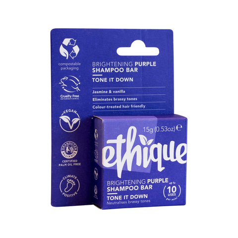 Ethique Bar Shampoo Brightening Purple Tone It Down Neutralises Brassy Tones 15g