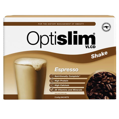 Optislim VLCD Meal Replacement Shake Espresso 21x43g Sachets