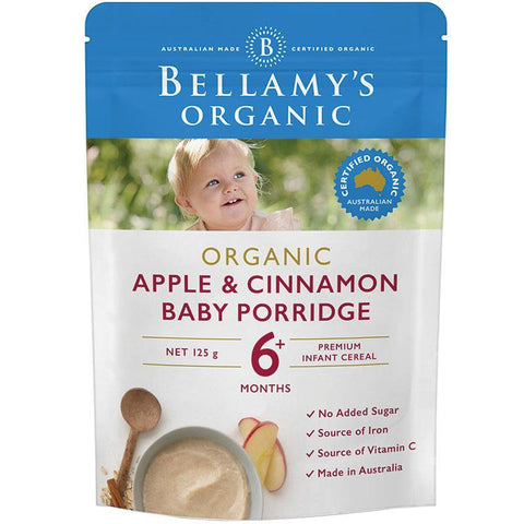 Bellamys Organic Apple Cinnamon Baby Porridge 125g