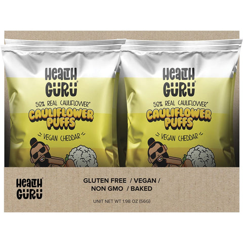 Health Guru Cauliflower Puffs Vegan Cheddar 56g 6 Pack