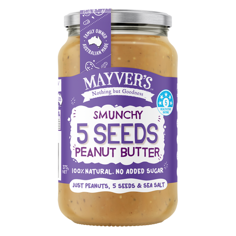 Mayver's Peanut Butter with 5 Seeds 375g Pack of 6