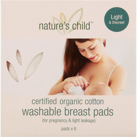 Nature's Child Reusable Breast Pads Organic Light & Discreet 6pk