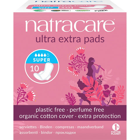 NATRACARE Ultra Extra Pads Super Wings 10pk