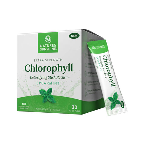 Natures Sunshine Extra Strength Chlorophyll Spearmint Sachets 2.25g X 30 Pack