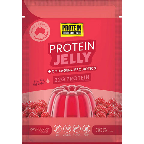 Protein Supplies Australia Protein Jelly with Collagen Raspberry 12x30g