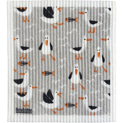 RetroKitchen 100% Compostable Sponge Cloth Seagulls