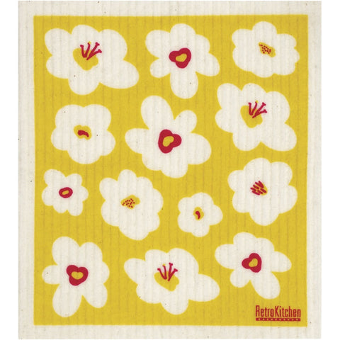 RetroKitchen 100% Compostable Sponge Cloth Retro Flowers