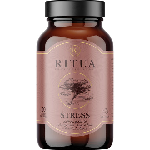 RITUA STRESS Saffron Ashwagandha LemonBalm Reishi 60 Caps