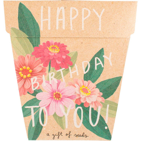 SOW 'N SOW Gift Of Seeds Happy Birthday - Zinnia 1