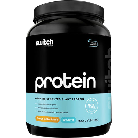 Switch Nutrition Protein Organic Sprouted Plant Peanut Butter Toffee 900g