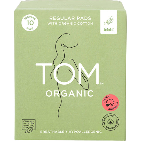 TOM ORGANIC Pads Regular 10PK