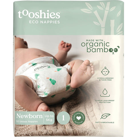 Eco Nappies Size 1 Newborn 3-5kg 52pk